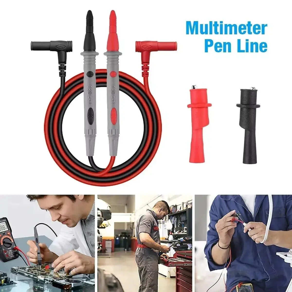 Multimeter Test Leads for Fluke Meter Electrical Alligator Clip Probes 1000V 20A, Durable Electrical Testing Tools, Ideal for Electronics Repair