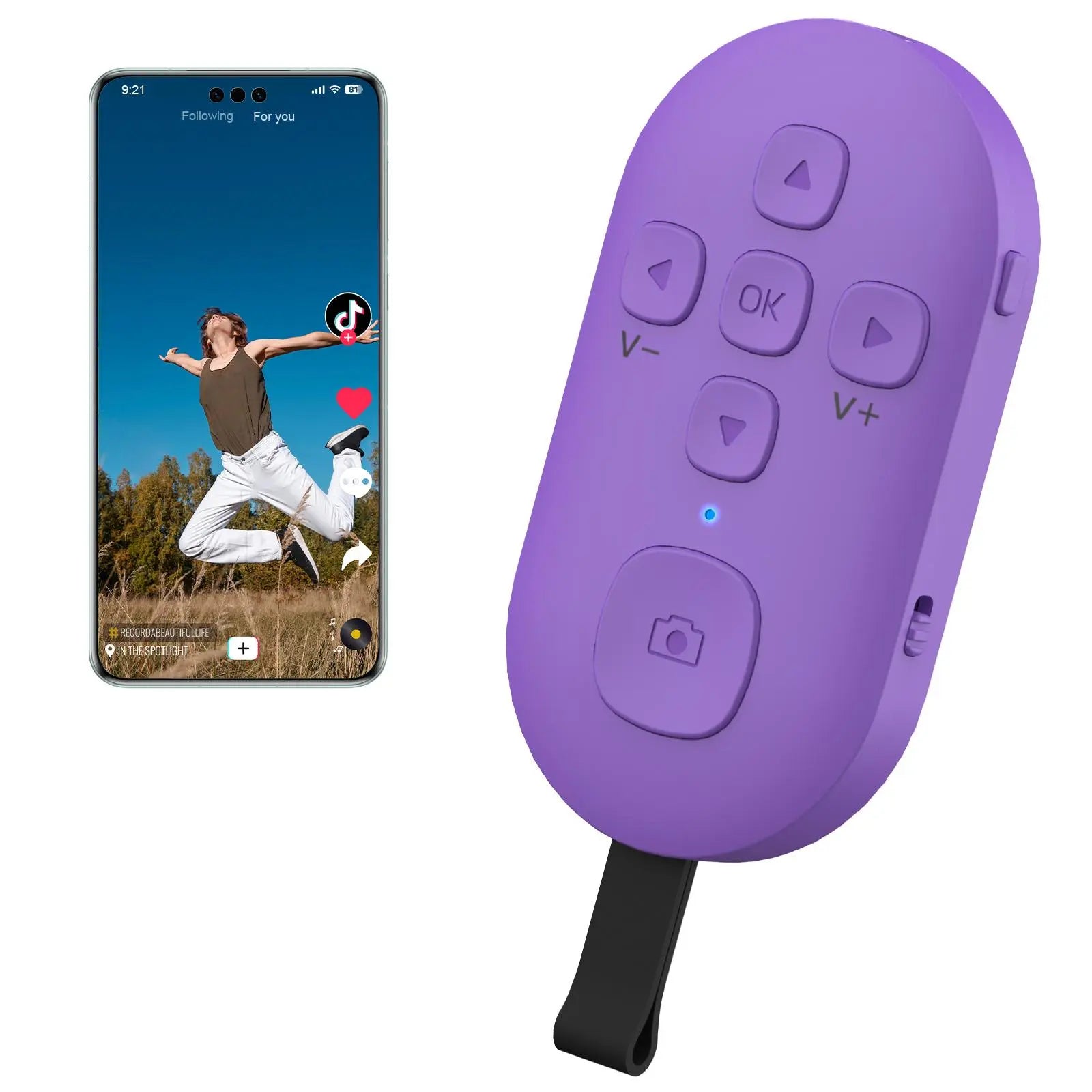 SEANCHEER R1 TikTok Scrolling Remote – Bluetooth Page Turner, Camera Shutter & Video Recording Controller with USB-C Charging