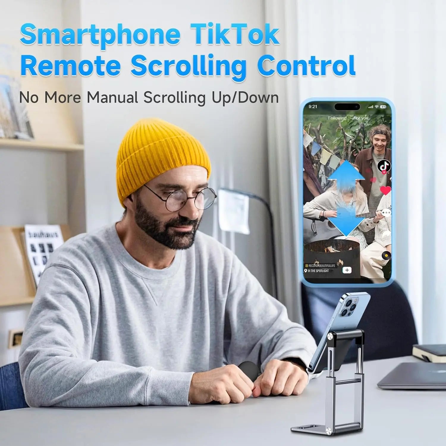 SEANCHEER R1 TikTok Scrolling Remote – Bluetooth Page Turner, Camera Shutter & Video Recording Controller with USB-C Charging