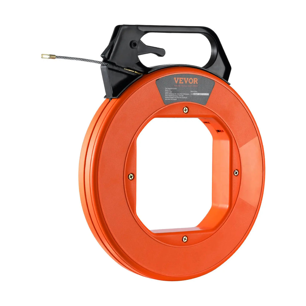 【Fathersdaygift】Vevor Fish Tape, 125-Foot, 3/16-Inch, PET Wire Puller with Optimized Housing and Handle, Easy-To-Use Cable Puller Tool, Flexible Wire Fishing Tools for Walls and Electrical Conduit, Non-Conductive