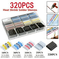 320Pcs / 640Pcs / 900Pcs Solder Seal Wire Connector Kit – Heat-Shrink Butt Conn, Waterproof Elec Terminals for Auto, Marine, DIY Wiring, Weatherproof Solder Sleeves, Car Repair, Boat, RV, No-Crimp Quick Fix