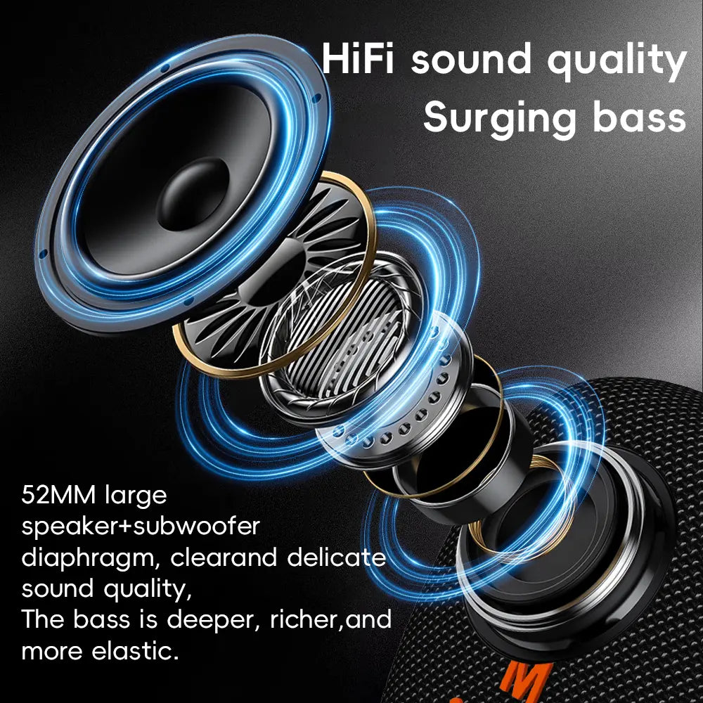 Bass-17 Wireless Cycling Speaker | Powerful 7W Stereo Sound, Deep Bass, IPX5 Waterproof & 10-Hour Battery Life
