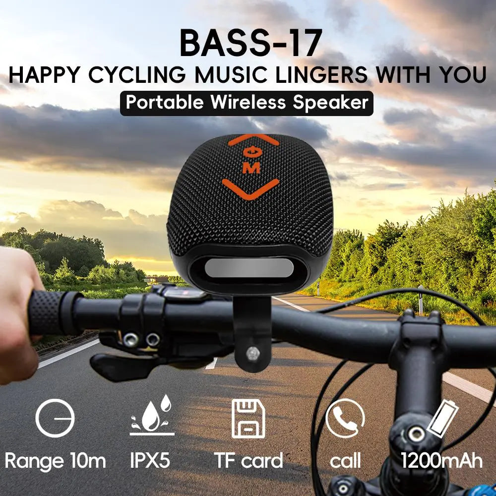 Bass-17 Wireless Cycling Speaker | Powerful 7W Stereo Sound, Deep Bass, IPX5 Waterproof & 10-Hour Battery Life