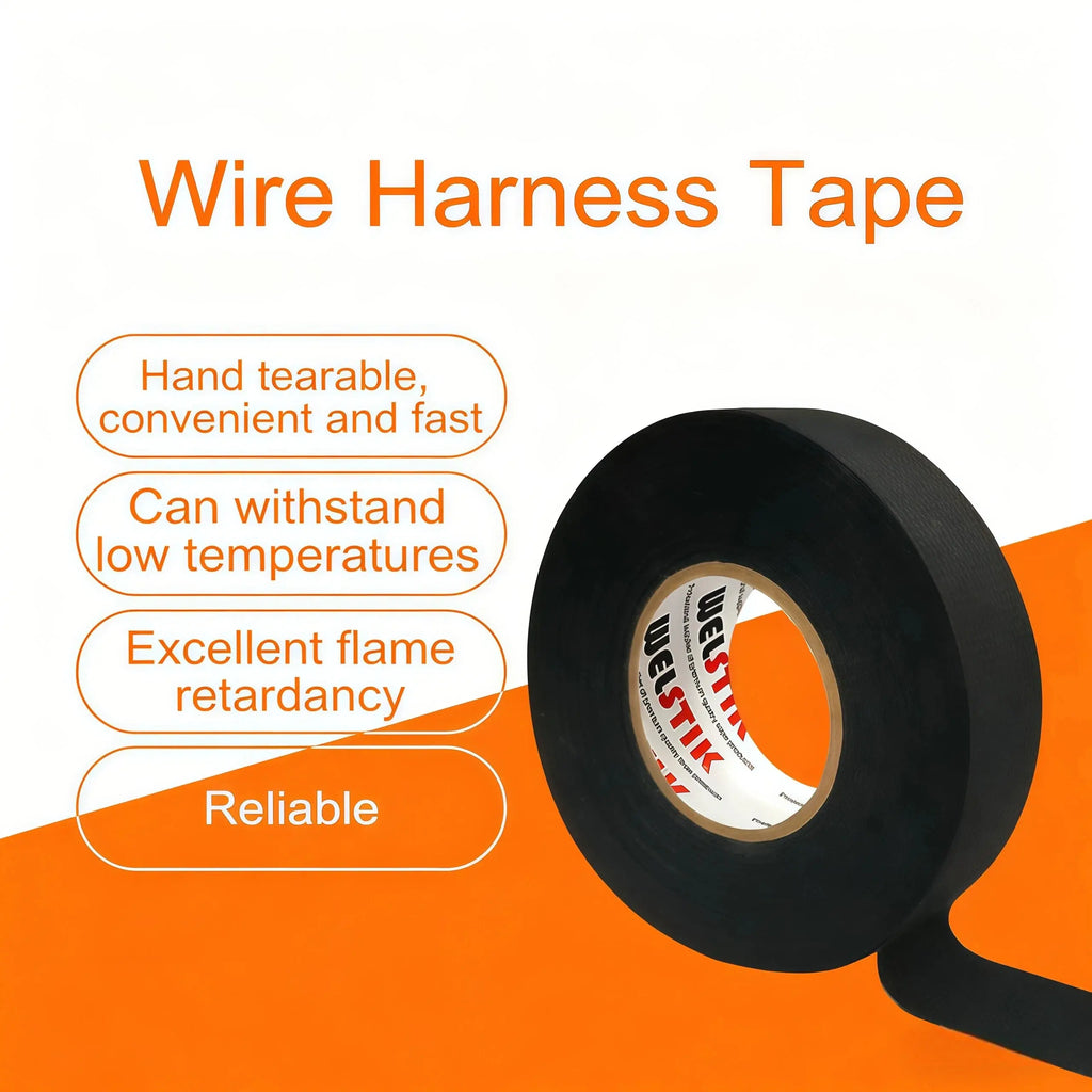 15 Meter Wire Harness Cloth Tape Adhesive Cloth Tape for Car Cable Noise Damping Heat-Resistant Flame Retardant Tape for Automotive Electrical Wrap Protection Insulation Cable Fixed