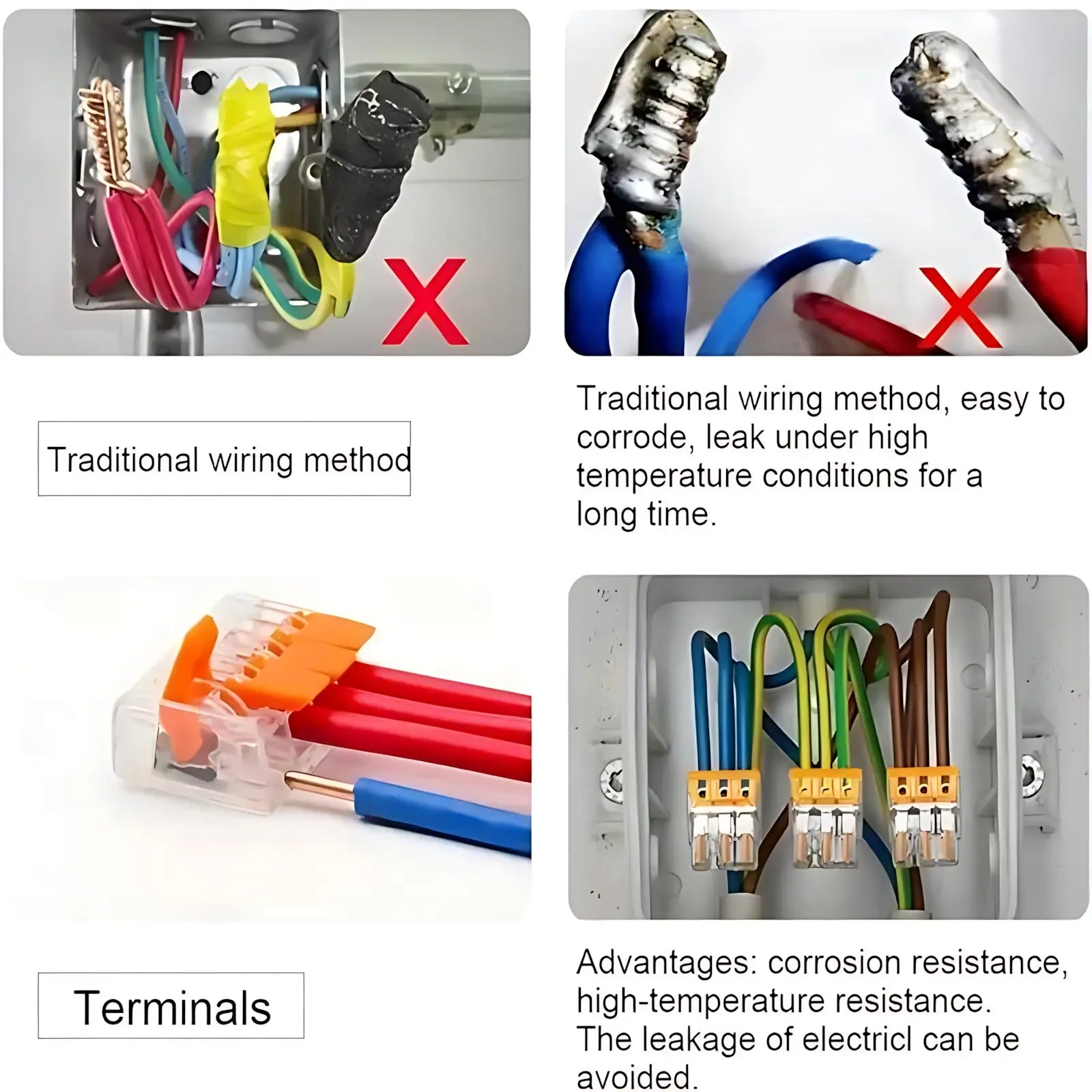 Electrical Quick Connectors, Durable Reliable 2/3/5-Port Wire Nut Connectors, Wire Connection Kit for Home & Office, DIY Home Improvement, Electrical Repair, Home Renovation, Household Wiring, Easy Install for Beginners