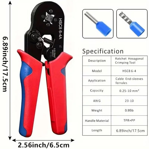 1900PCS Wire Connector & Crimping Tool Kit – HSC8 6-4A Crimper with Insulated Terminal Assortment