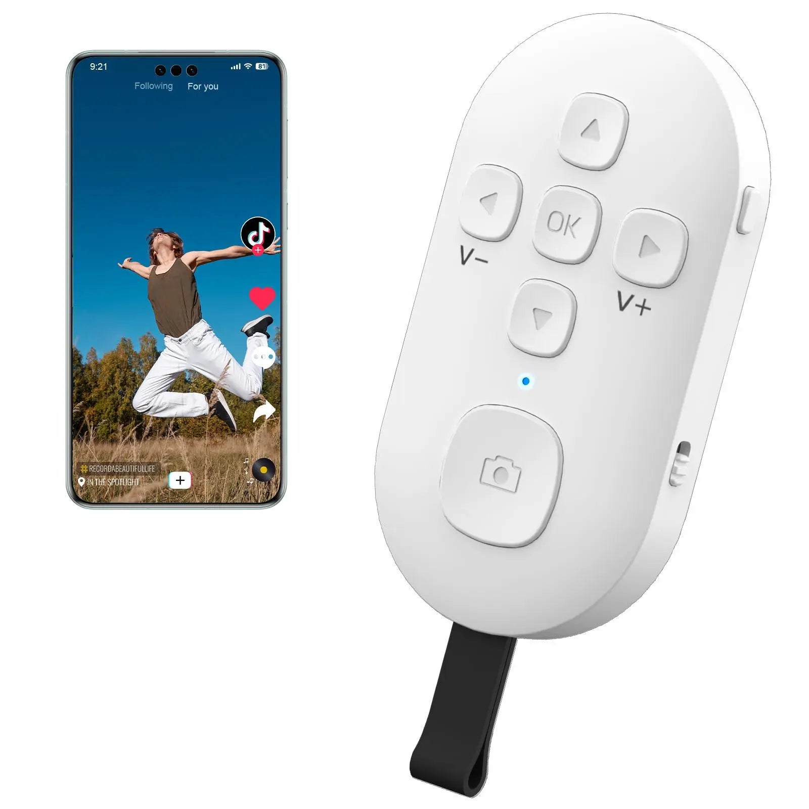 SEANCHEER R1 TikTok Scrolling Remote – Bluetooth Page Turner, Camera Shutter & Video Recording Controller with USB-C Charging