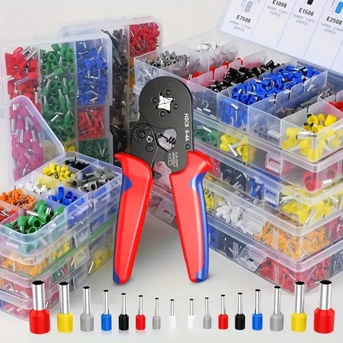 1900PCS Wire Connector & Crimping Tool Kit – HSC8 6-4A Crimper with Insulated Terminal Assortment