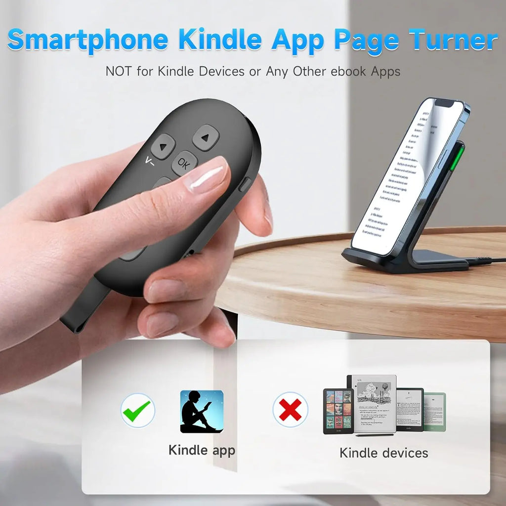 SEANCHEER R1 TikTok Scrolling Remote – Bluetooth Page Turner, Camera Shutter & Video Recording Controller with USB-C Charging
