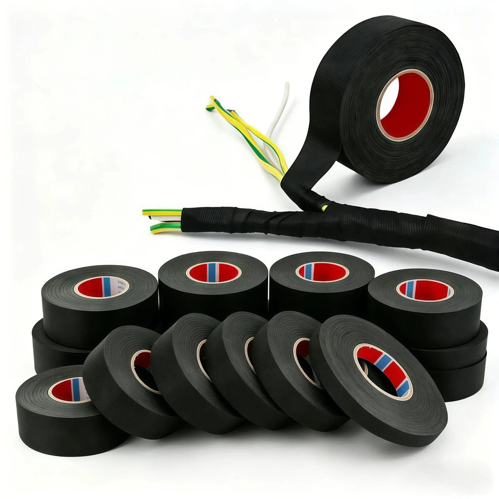15 Meter Wire Harness Cloth Tape Adhesive Cloth Tape for Car Cable Noise Damping Heat-Resistant Flame Retardant Tape for Automotive Electrical Wrap Protection Insulation Cable Fixed