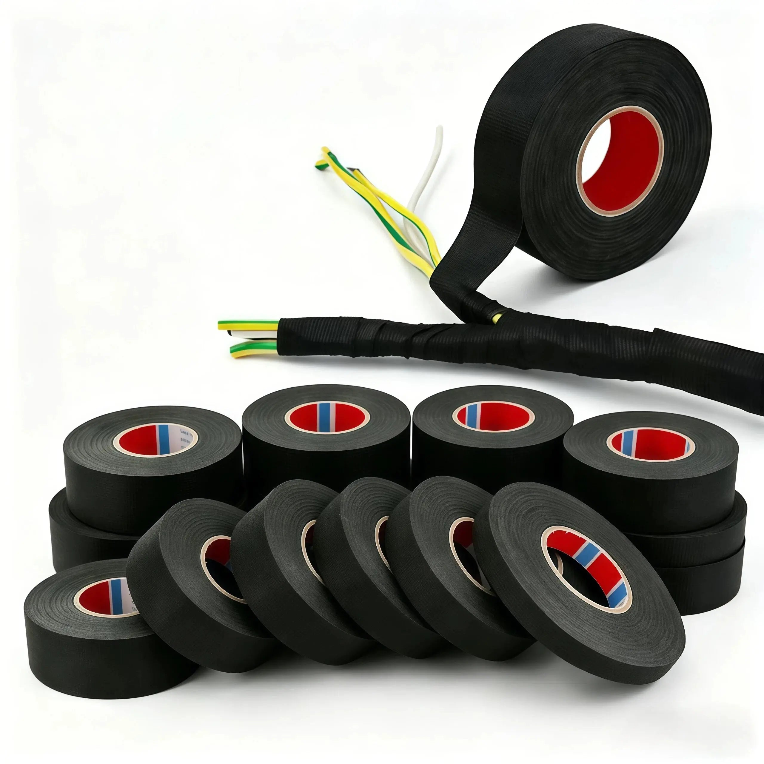 15 Meter Wire Harness Cloth Tape Adhesive Cloth Tape for Car Cable Noise Damping Heat-Resistant Flame Retardant Tape for Automotive Electrical Wrap Protection Insulation Cable Fixed