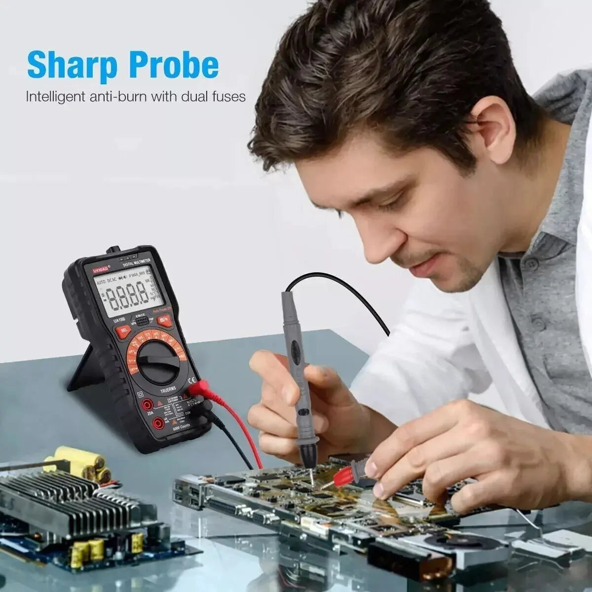 Multimeter Test Leads for Fluke Meter Electrical Alligator Clip Probes 1000V 20A, Durable Electrical Testing Tools, Ideal for Electronics Repair