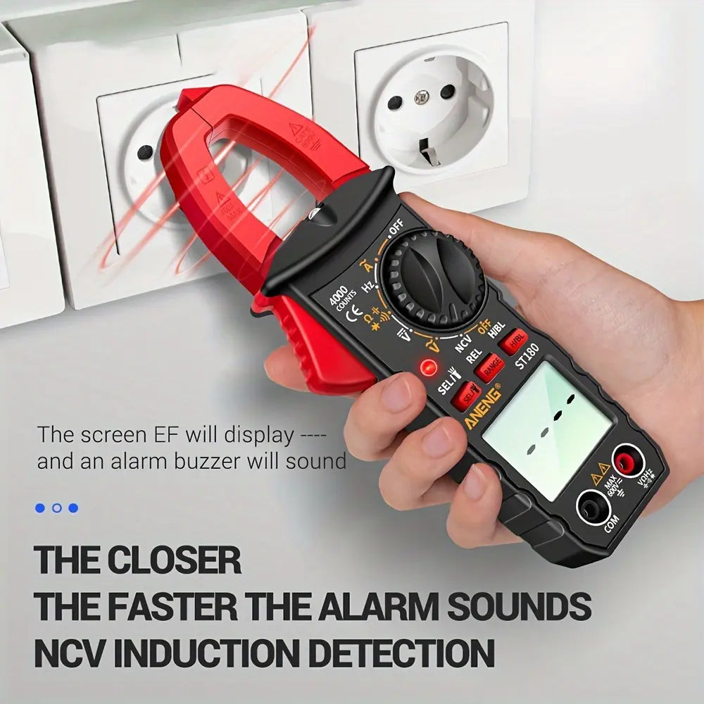 ST180/ST181 Digital Clamp Meter | 4000 Count, NCV, AC/DC Voltage & Current Tester with Measuring Pen